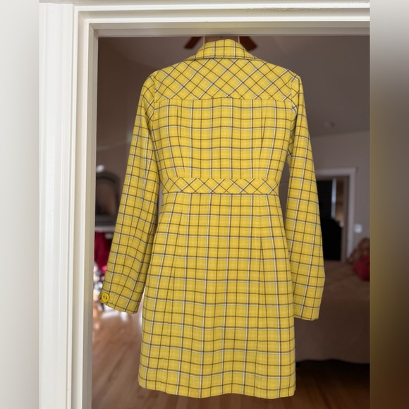 Susina From Nordstrom Lightweight Yellow Plaid Flannel Button-Up Coat, Size M - Picture 4 of 13